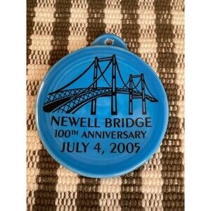 Fiesta Newell Bridge 100th Ann Ornament in Peacock | Fiestaware 2005 Limited Ed